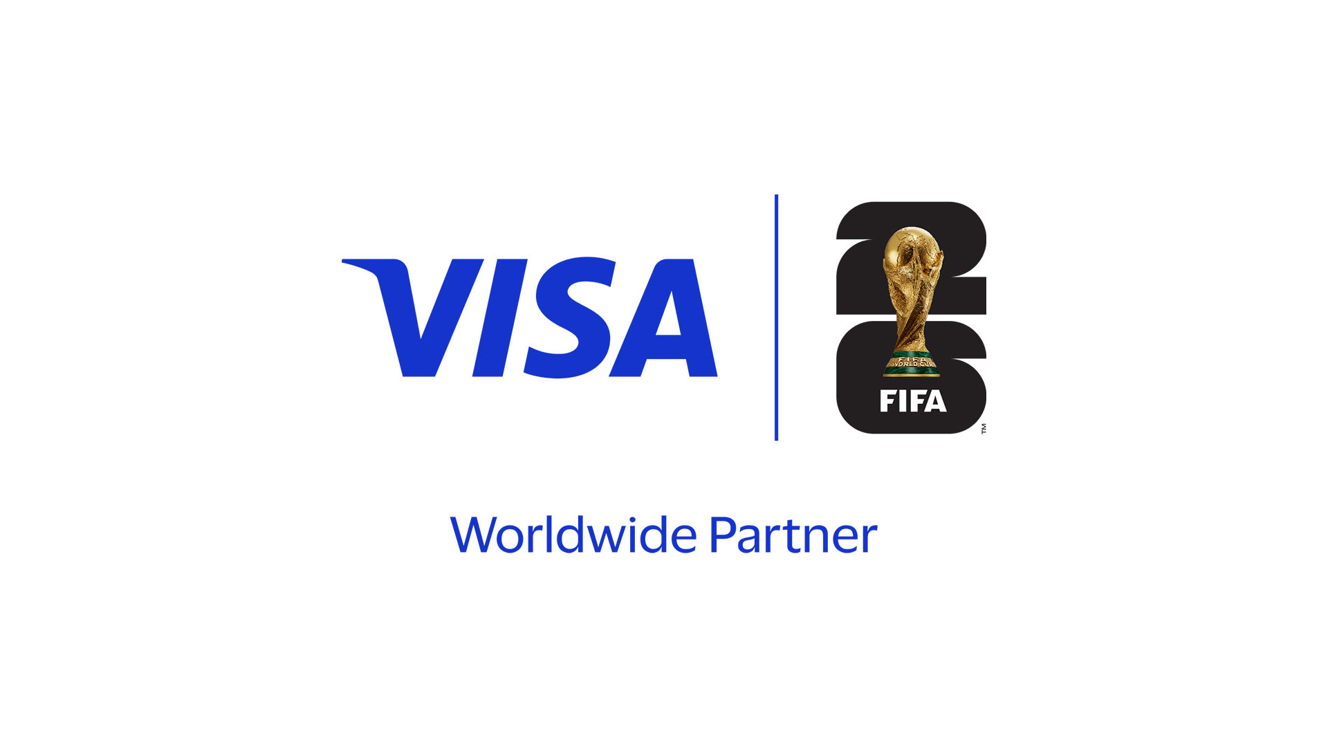 Visa and FIFA 2026 logos, copy says Worldwide Partner.