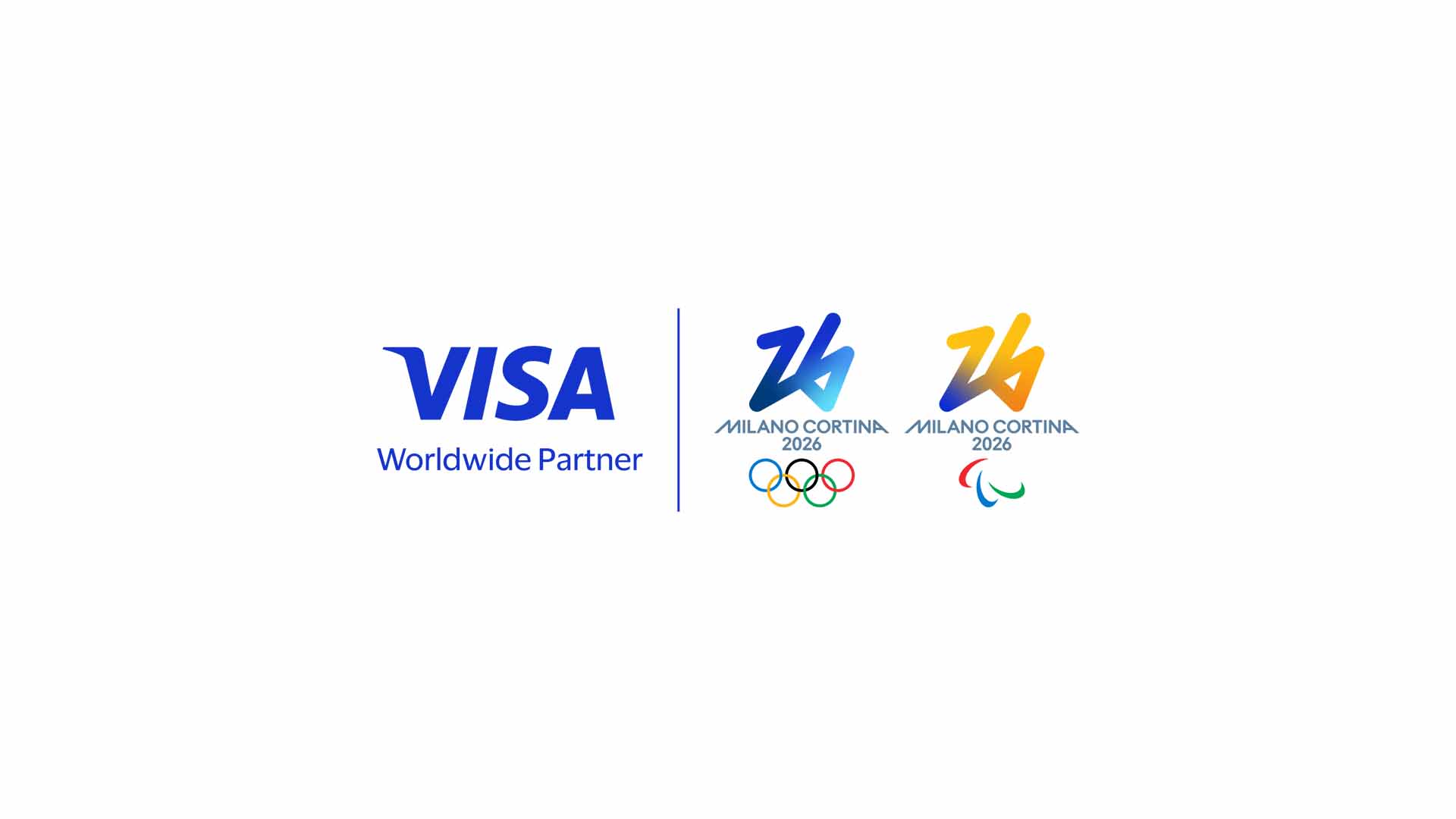 Visa worldwide partner, Milano cortina 2026 Olympics, Milano cortina 2026 Paralympics Tripartite logo